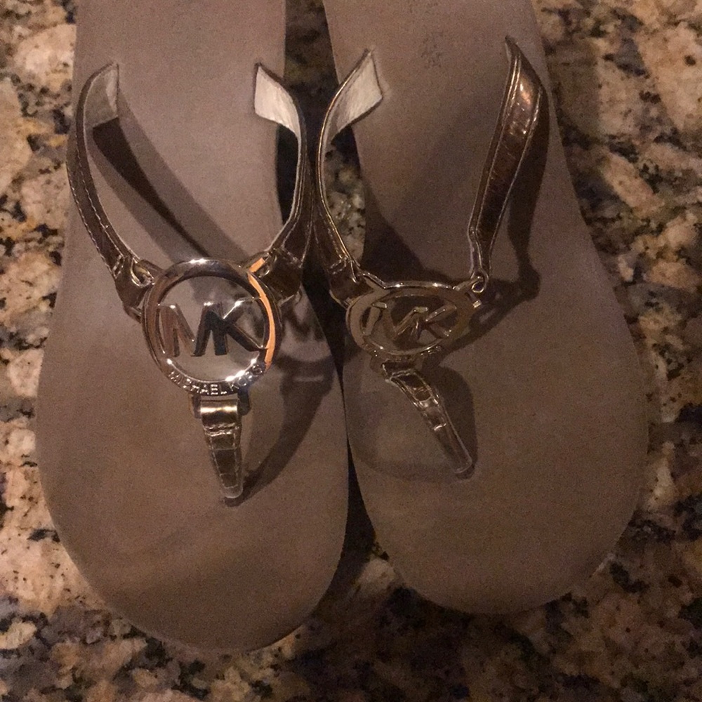 Michael Kors lightly used flip flop wedges!